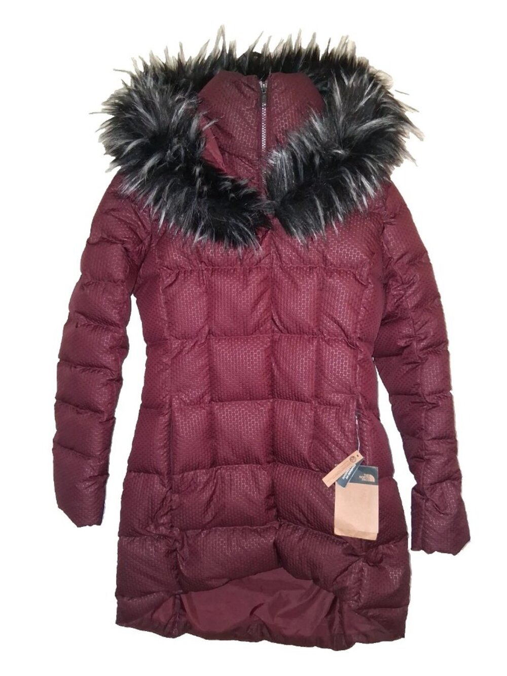 The North Face Hey Mama Parkina Down Parka Jacket Womens S Red 550 Fur NWT Coat